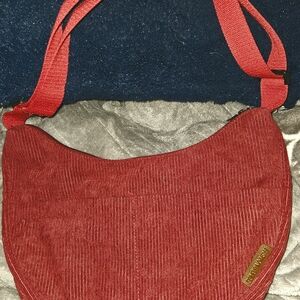 Red Corduroy Shoulder Bag